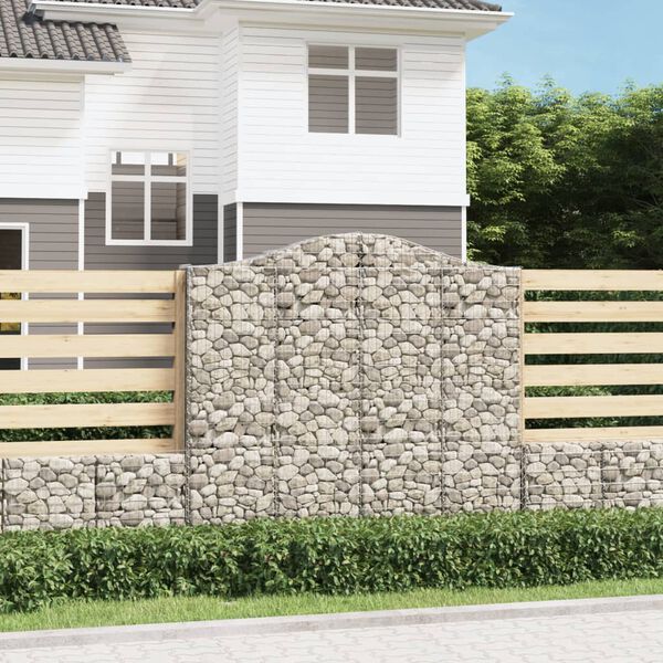 vidaXL Obokane gabion košare 10 kosa 200x30x180/200cm pocinkano železo