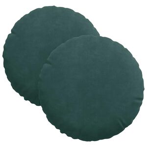 vidaXL Sedežne blazine 2 kos Žamet Temno zelena &Oslash;30 x 13 cm