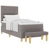 vidaXL Postelja z vzmetnico z blazino Taupe 200 x 90 cm blago