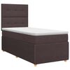 vidaXL Postelja boxspring z vzmetnico Temno rjava 90 x 190 cm Blago