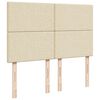 vidaXL Box spring postelja z vzmetnico krem 140x200 cm blago