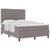vidaXL Postelja z vzmetnico z vzmetnico Taupe 140 x 190 cm blago