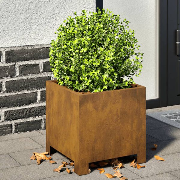 vidaXL Garden Planters 2 kosa 30x30x30 cm Weathering Steel