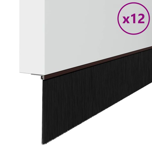 vidaXL Skrbniki za vrata z vijaki 12 pcs Rjava 100 cm