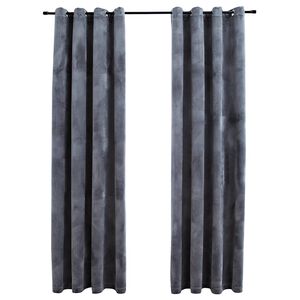 vidaXL Zatemnitvene zavese z obročki 2 kosa žamet antracitne 140x245cm
