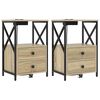 vidaXL Nočna omarica s predalom 2 pcs Sonoma hrast 40 x 31 x 60 cm