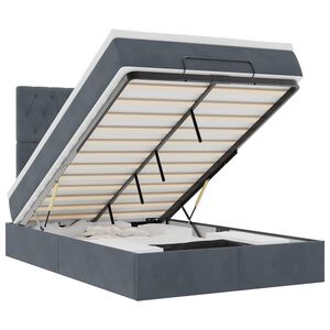 vidaXL Otomanski posteljni okvir z vzmetnicami siv 120x200cm žamet