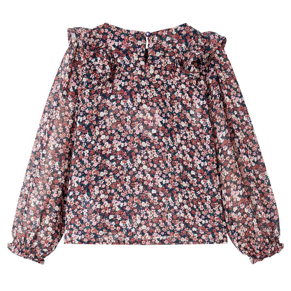 Otroška srajca z dolgimi rokavi temno roza 116