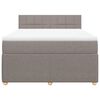 vidaXL Box spring postelja z vzmetnico taupe 160x200 cm blago