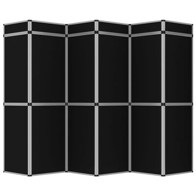vidaXL 18-delna zložljiva razstavna stena 362x200 cm črna