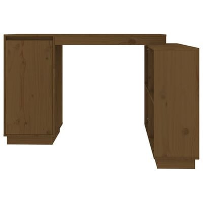 vidaXL Pisalna miza medeno rjava 110x50x75 cm trdna borovina