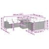 vidaXL Vrtna sedežna garnitura z blazinami 10-delna siv ratan/akacija