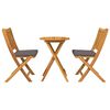 vidaXL Vrtnik Bistro Set 3 pcs Rjava Trden akacijev les