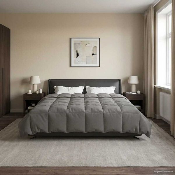 vidaXL Poletna odeja &Scaron;onerisan Svetlo siva 200 x 200 cm Mikrovlakna