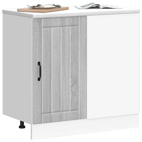 vidaXL Spodnja kuhinjska omarica Lucca siva sonoma inženirski les