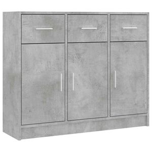 vidaXL Komoda betonsko siva 91x28x75 cm inženirski les