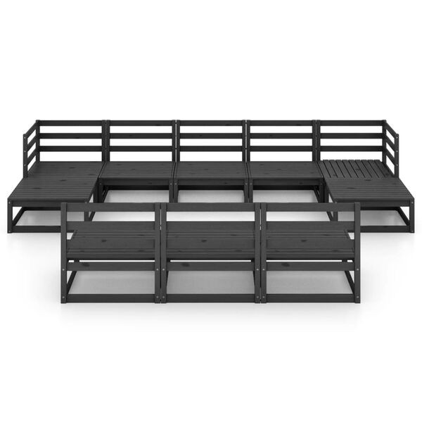 vidaXL Vrtna sedežna garnitura 10-delna trdna borovina