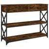 vidaXL Konzolna mizica dimljen hrast 100x28x75 cm inženirski les