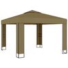 vidaXL Paviljon z dvojno streho 3x3x2,7 m taupe 180 g/m&sup2;