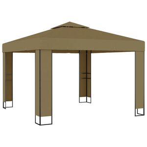vidaXL Paviljon z dvojno streho 3x3x2,7 m taupe 180 g/m&sup2;