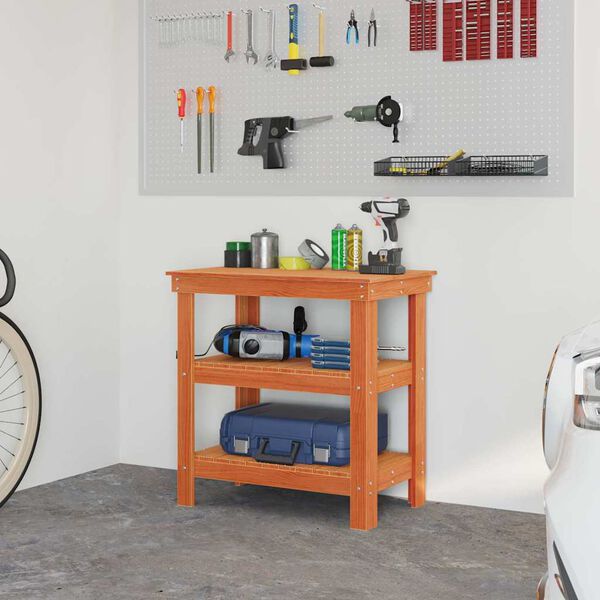 vidaXL Delovna miza Voskast rjav 78,5 x 50 x 80 cm Masivno borovo les