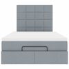 vidaXL Otomanska postelja z vzmetnico siv 120x200 cm blago