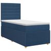vidaXL Postelja boxspring z vzmetnico Modra 90 x 190 cm Blago