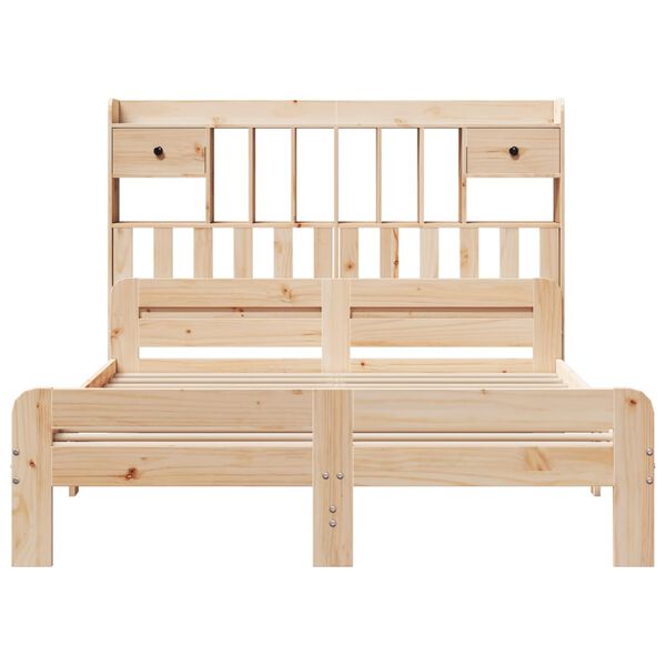 vidaXL Knjižna postelja brez vzmetnice 150x200 cm trdna borovina