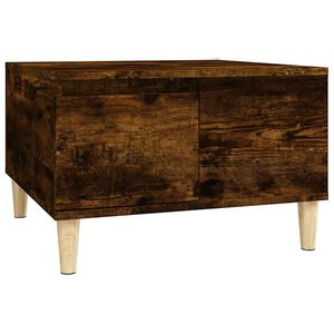 vidaXL Klubska mizica dimljeni hrast 55x55x36,5 cm inženirski les
