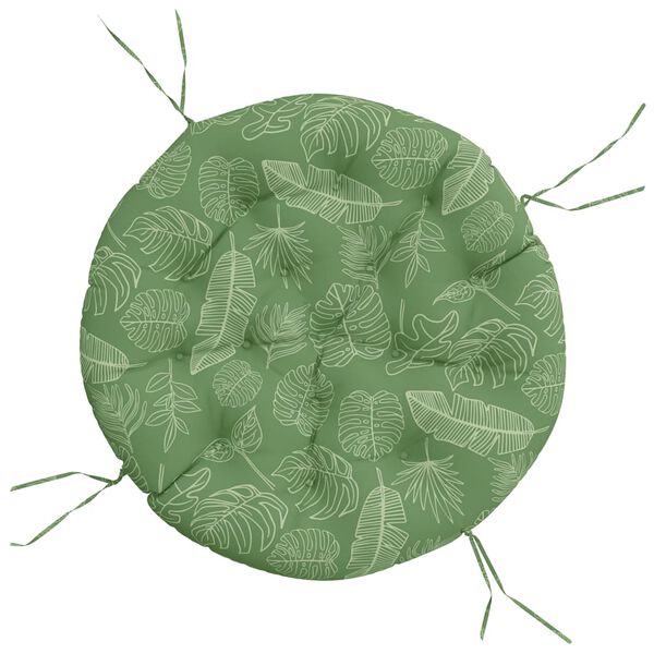 vidaXL Okrogla blazina vzorec listja &Oslash; 100 x 11 cm oxford tkanina