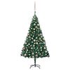 vidaXL Umetna osvetljena novoletna jelka z bunkicami zelena 150 cm PVC