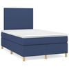 vidaXL Box spring postelja z vzmetnico moder 120x200 cm blago