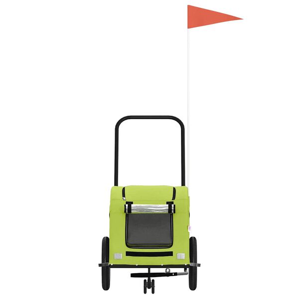 vidaXL Kolesarska prikolica za hišne ljubljenčke zelena