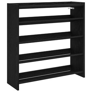 vidaXL Regal za čevlje črn 80x25x81 cm inženirski les