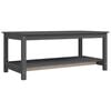 vidaXL Klubska mizica siva 110x55x45 trdna borovina