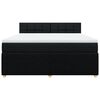 vidaXL Box spring postelja z vzmetnico črna 180x200 cm blago