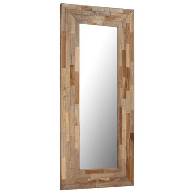 vidaXL Ogledalo iz predelanega lesa 50x110 cm