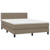 vidaXL Box spring postelja z vzmetnico taupe 140x190 cm blago