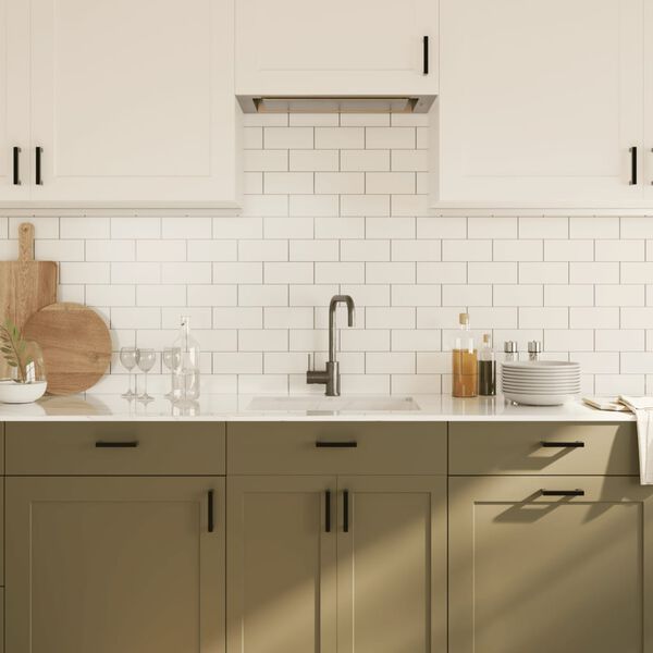 vidaXL Ročaji za omarico 10 kosov črni 96 mm nerjaveče jeklo