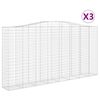 vidaXL Obokane gabion ko&scaron;are 3 kosa 400x50x200/220 cm pocinkano železo