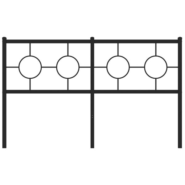 vidaXL Kovinsko posteljno vzglavje črno 135 cm
