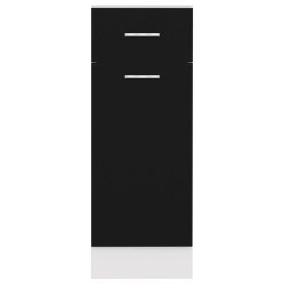 vidaXL Spodnja omarica s predalom črna 30x46x81,5 cm iverna plošča