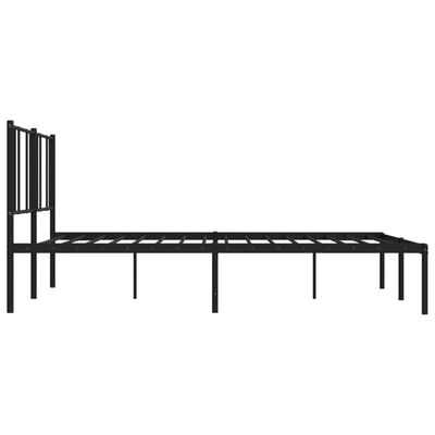 vidaXL Kovinski posteljni okvir z vzglavjem črn 180x200 cm