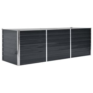 vidaXL Visoka greda antracitna 240x80x77 cm pocinkano jeklo