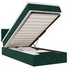 vidaXL Otomanska postelja z vzmetnico & LEDs temno zelena 90x200cm