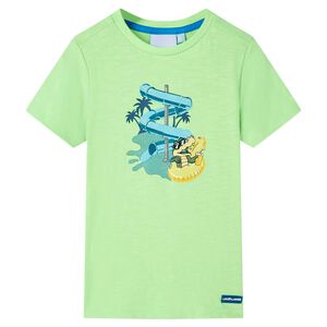 vidaXL Otro&scaron;ka majica s kratkimi rokavi neon zelena 116