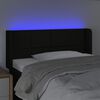 vidaXL LED posteljno vzglavje črno 93x16x78/88 cm blago
