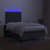 vidaXL Box spring postelja z vzmetnico LED temno siva 120x190 cm blago