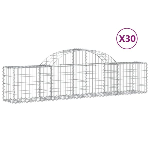 vidaXL Obokane gabion košare 30 kosov 200x30x40/60 cm pocinkano železo