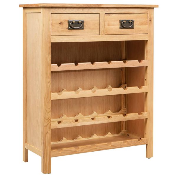 vidaXL Omarica za vino 72x32x90 cm trdna hrastovina